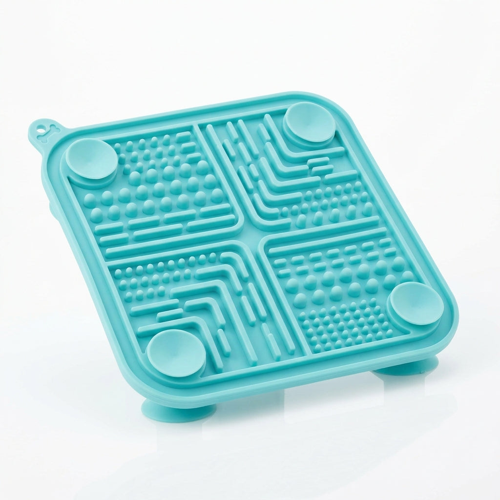 CalmBite Textured Calming Pet Lick Mat with Suction Cups